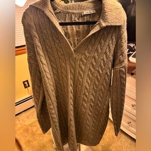 Abercrombie & Fitch Beige Knit Sweater Dress